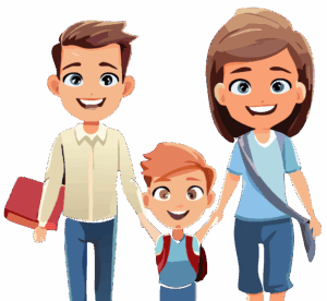 family visiting their child